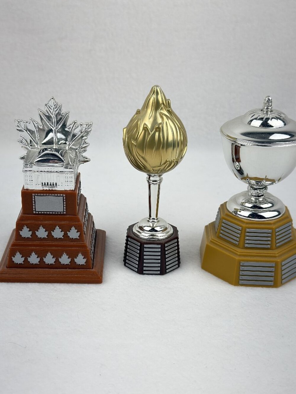 McDonalds NHL Greatest Trophies Set of 3 Silver Gold‎ Conn Hart Norris Replicas